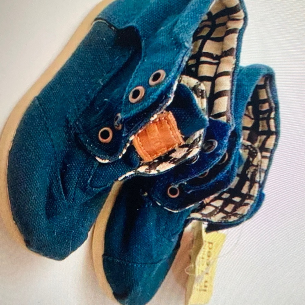Toms Navy Tiny Botas Canvas Hi Tops